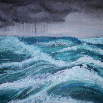 Malerei mit dem Titel "Storm" von Kinga Skowrońska, Original-Kunstwerk, Acryl