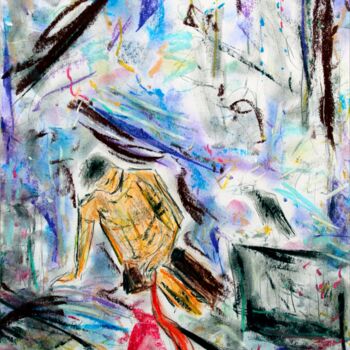Dessin intitulée "Wounded Shepherd-pa…" par Kinga Ogiegło, Œuvre d'art originale, Pastel