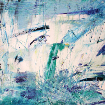 Peinture intitulée "Blue lake-40x60cm,…" par Kinga Ogiegło, Œuvre d'art originale, Huile