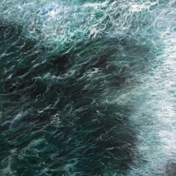 Painting titled "stormy sea" by Kinga Sokol, Original Artwork, Oil