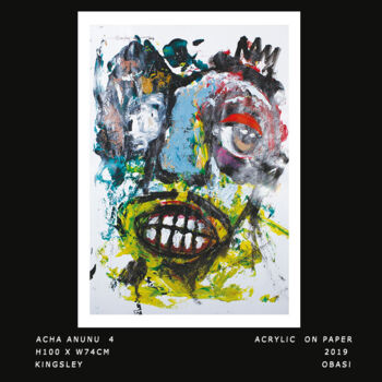 Картина под названием "ACHA ANUNU 4" - Kingsley Obasi Signature Art Gallery, Подлинное произведение искусства, Акрил