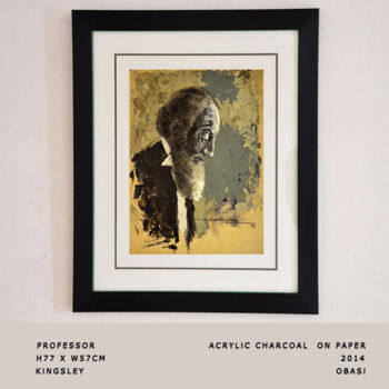 Painting titled "Professor" by Kingsley Obasi Signature Art Gallery, Original Artwork, Acrylic