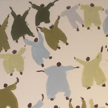 Peinture intitulée "en mouvement 4 déta…" par Jennifer Apaloo Kingslove, Œuvre d'art originale