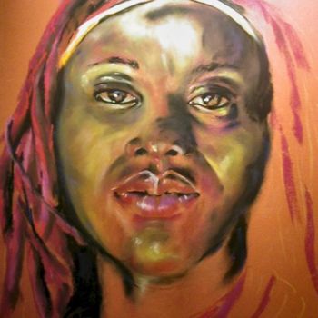Peinture intitulée "Jeune namibienne" par Patrick Dekint, Œuvre d'art originale