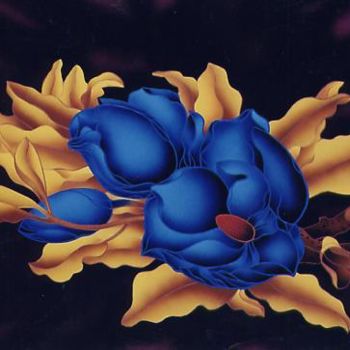 Peinture intitulée "Magnolia Blu" par Kino Mistral, Œuvre d'art originale