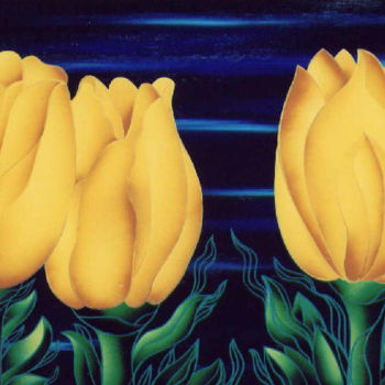 Painting titled "I Tulipani Gialli" by Kino Mistral, Original Artwork