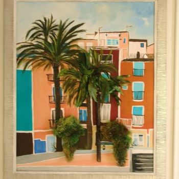 Painting titled "bord de mer a Villa…" by Christine Pons, Original Artwork, Acrylic