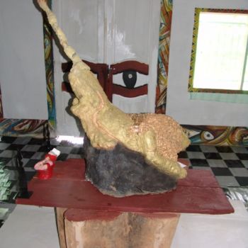 Escultura intitulada "LE LION DU Cameroun" por Christine Pons, Obras de arte originais, Outro