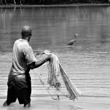 Photography titled "Pêcheur à Mbodiène" by Christine Pons, Original Artwork