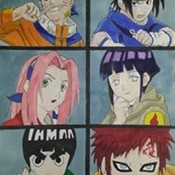 Desenho intitulada "Fan Naruto" por Delphine Kinoxe, Obras de arte originais, Marcador