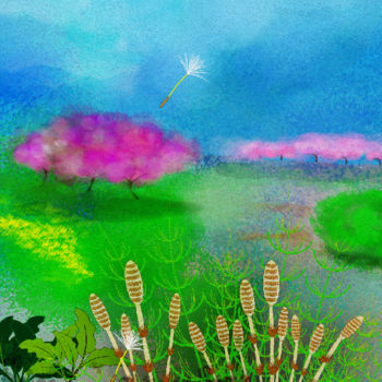Arte digital titulada "Paisaje primaveral…" por Kio, Obra de arte original