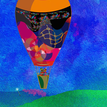 Arte digital titulada "The Pinky balloon" por Kio, Obra de arte original, Trabajo Digital 2D