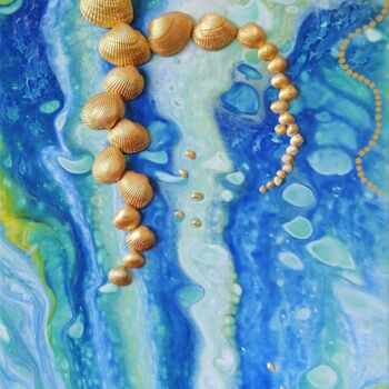 Painting titled "Shell collection №3" by Kira Abundance, Original Artwork, Acrylic Mounted on Other rigid panel