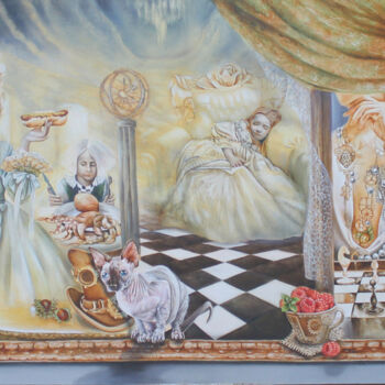 Pittura intitolato "ПОМПАДУР" da Kira Mofa Sargon, Opera d'arte originale, Olio