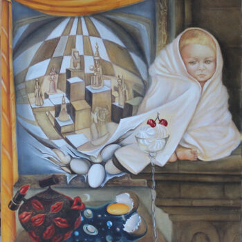 Painting titled "Нагваль и Тональ" by Kira Mofa Sargon, Original Artwork, Oil