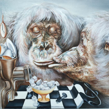 Schilderij getiteld "Сахарные Шахматы" door Kira Mofa Sargon, Origineel Kunstwerk, Olie