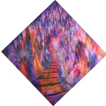Картина под названием "ГЛИЦИНИИ" - Кира Мофа-Саргон, Подлинное произведение искусства, Масло
