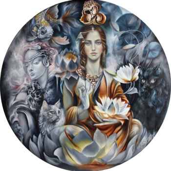 Pintura intitulada "Равновесие" por Kira Mofa Sargon, Obras de arte originais, Óleo