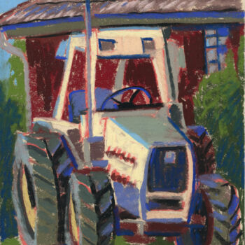 Painting titled "Mark The Tractor" by Kira Sokolovskaia, Original Artwork, Pastel