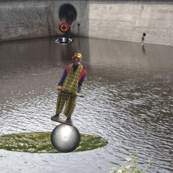 Arts numériques intitulée "le boulier du clown" par Kiriko, Œuvre d'art originale, Photo montage
