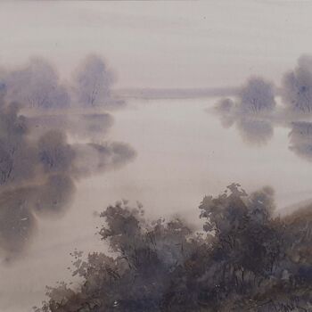 Painting titled "Mist" by Kirill Malkov, Original Artwork, Watercolor