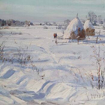 Schilderij getiteld "February" door Kirill Malkov, Origineel Kunstwerk, Olie