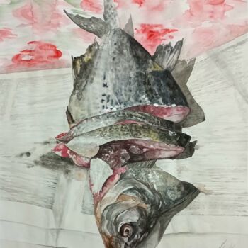 Painting titled ",,Лещ Донской, вяле…" by Kirill Pismenskii, Original Artwork, Watercolor