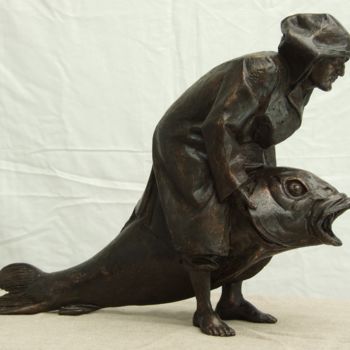 Скульптура под названием "Серия "Люди-рыбы".…" - Кирилл Рахматуллин, Подлинное произведение искусства