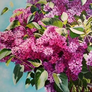 Painting titled "Lilac" by Kirill Shevchenko, Original Artwork, Acrylic Mounted on Wood Stretcher frame