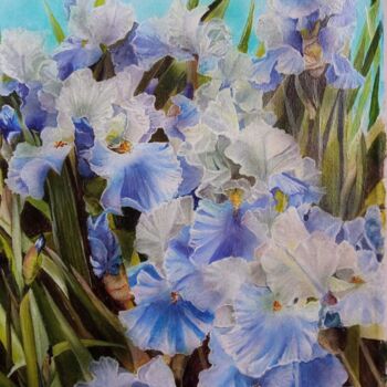 Pintura titulada "Warty irises" por Kirill Shevchenko, Obra de arte original, Acrílico