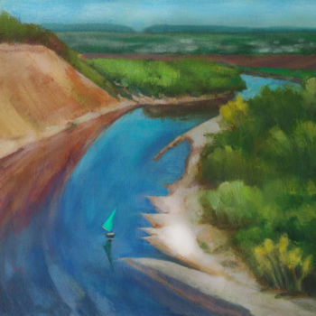 Malerei mit dem Titel "Under the turquoise…" von Irina Kuzina, Original-Kunstwerk, Öl