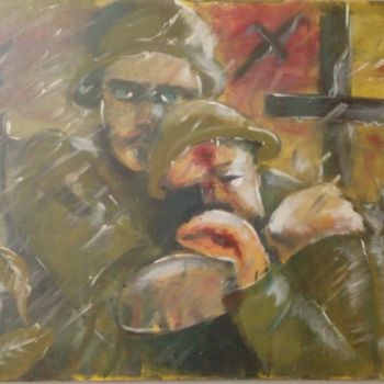 Peinture intitulée "guerre" par Sarah Bouzaglou Boissin, Œuvre d'art originale, Huile