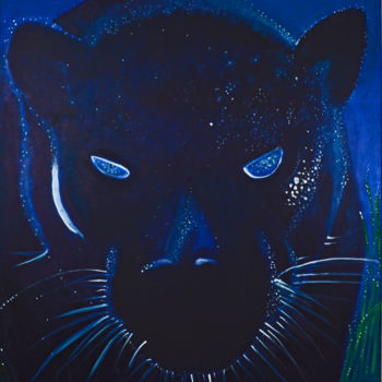Malerei mit dem Titel "panthère noire" von Sarah Bouzaglou Boissin, Original-Kunstwerk