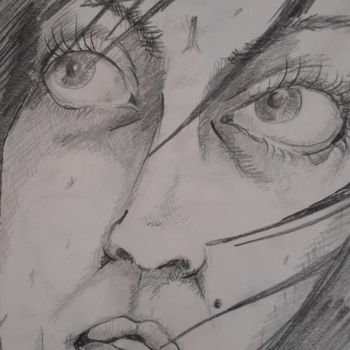 Dessin intitulée "esquisse visage" par Sarah Bouzaglou Boissin, Œuvre d'art originale, Crayon