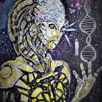 Tekening getiteld "complexe AI" door Sarah Bouzaglou Boissin, Origineel Kunstwerk, pigmenten