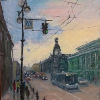 Картина под названием "Невский проспект (N…" - Kirill Zemtsov, Подлинное произведение искусства, Масло