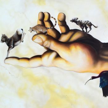 Painting titled "Creation of Animals" by Kirk Shiflett, Original Artwork, Oil