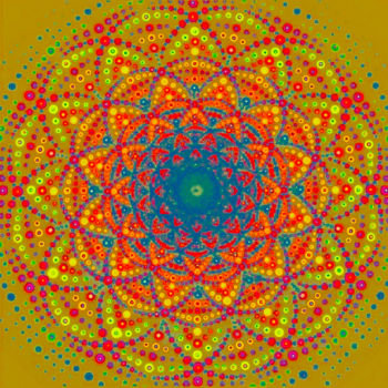 Arts numériques intitulée ""Mandala  Joy"" par Kirlian, Œuvre d'art originale, Peinture numérique