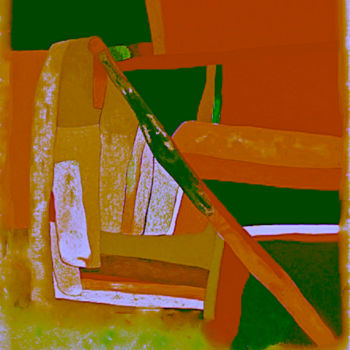 Digitale Kunst mit dem Titel "Vert Orange" von Kirlian, Original-Kunstwerk, Digitale Malerei