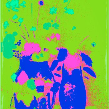 Digitale Kunst mit dem Titel "Flowers 5" von Kirlian, Original-Kunstwerk, Digitale Malerei