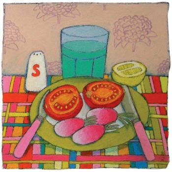 Dessin intitulée "Dejeuner" par Kiro, Œuvre d'art originale