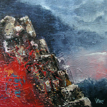 Painting titled "Eruption" by Vasco Kirov, Original Artwork, Acrylic