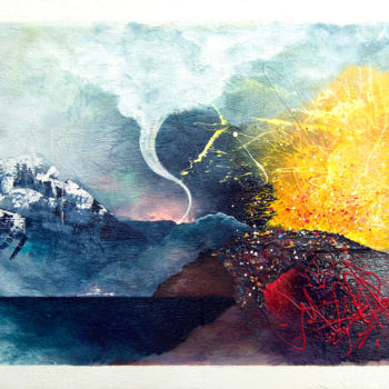 Pintura intitulada "Fire and Ice" por Vasco Kirov, Obras de arte originais, Acrílico Montado em Armação em madeira