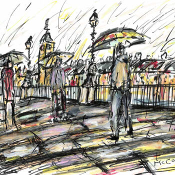 Desenho intitulada "Rainy Day, South Ba…" por Kirstin Mccoy, Obras de arte originais, Acrílico