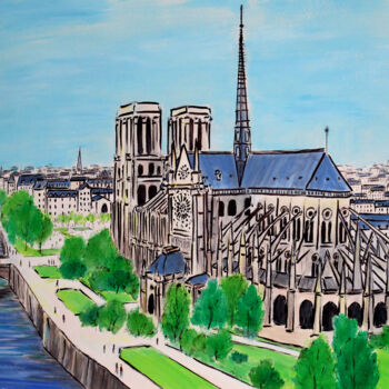 Drawing titled "Notre Dame de Paris…" by Kirstin Mccoy, Original Artwork, Acrylic