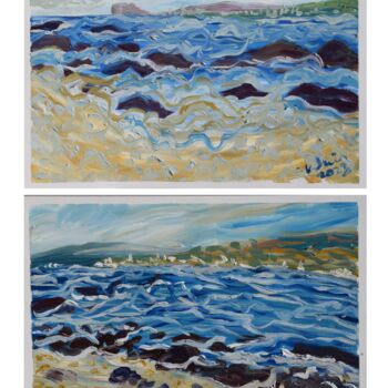 Картина под названием "SECLUDED BEACH - SE…" - Kirsty Wain, Подлинное произведение искусства, Масло
