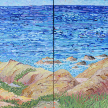 Pintura intitulada "Vista rocasa en Pla…" por Kirsty Wain, Obras de arte originais, Óleo