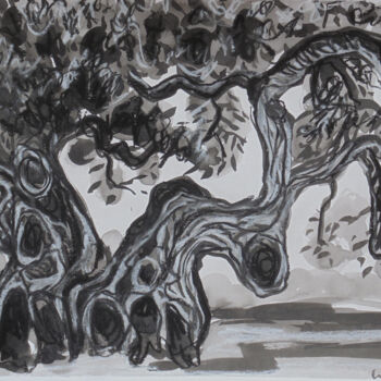 Peinture intitulée "The Recovered Olive…" par Kirsty Wain, Œuvre d'art originale, Encre