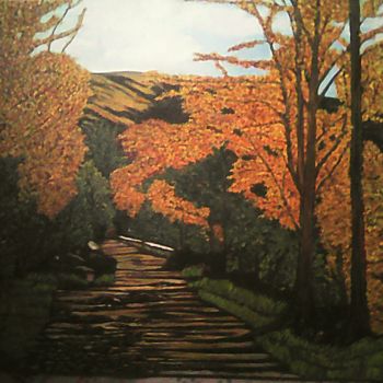Painting titled "Paisaje otoñal" by Quisco, Original Artwork