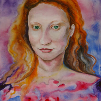 Картина под названием ""Автопортрет"" - Olesya Dudnik, Подлинное произведение искусства, Акварель